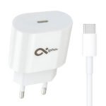 Alpha P20 Wall Charger Type-C + Type-C Cable 20W Fast Charging - White