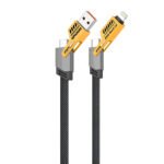 Amaya ACD-X51 USB + Type-C To Type-C + Lightning 4in1 Cable 65W Fast Charging 1m - Black