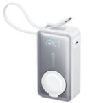 Anker 10K A1657H21 MagGo Magnetic Wireless Power Bank Type-C 35W Fast Charging 10000mAh Built in Type-C Cable With Watch Charger - White