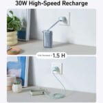 Anker Nano A1259H21 Power Bank USB + Type-C 30W 10000mAh Built-In Type-C Cable - Shell White - Image 5