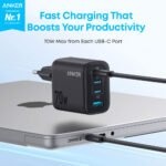 Anker Zolo B121CL11 Wall Charger 3x Type-C + USB + Type-C Cable 70W Fast Charging - Black - Image 8