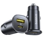 Baseus GoTrip BS-C15C1 DP1 Mini Car Charger 1x USB + 1x Type-C 30W Fast Charging - Black - Image 4