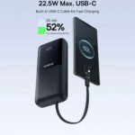 Baseus Lipow PPJP312 Power Bank USB + Type-C + Micro 22.5W Fast Charging 20000mAh Built-in 2 Cables - Black - Image 7