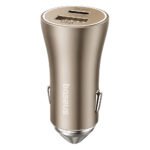 Baseus PrimeTrip VP1 CCJDZ-MC Car Charger USB + Type-C 60W Fast Charging - Starlight Gold