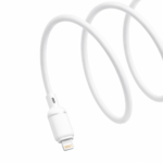Baseus Silky CB000115 USB To Lightning Cable 2.4A Fast Charging 1m - White - Image 2