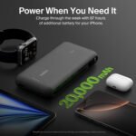 Belkin BoostCharge BPB024 Power Bank USB + Type-C 30W Fast Charging 20000mAh Built-In Type-C Cable - Black - Image 11