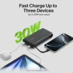 Belkin BoostCharge BPB024 Power Bank USB + Type-C 30W Fast Charging 20000mAh Built-In Type-C Cable - Black - Image 12