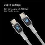 Belkin CAB004 Type-C To Type-C Cable 60W Fast Charging 1m - White - Image 9