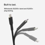 Belkin CAB004BT1MBK Type-C To Type-C Cable 60W Fast Charging 1m - Black - Image 6