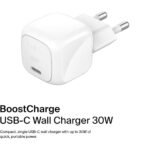 Belkin WCA008KQV2 Wall Charger Type-C + Type-C Cable 30W Fast Charging - White - Image 4