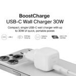 Belkin WCA008KQV2 Wall Charger Type-C + Type-C Cable 30W Fast Charging - White - Image 5