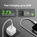 Belkin WCA008KQV2 Wall Charger Type-C + Type-C Cable 30W Fast Charging - White - Image 9