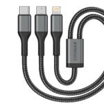 Cougar LM USB To (Type-C + Lightning + Micro) 3in1 Cable 3.1A Fast Charging 1.2m - Black - Image 2