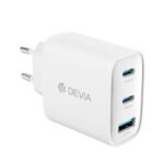 Devia MP656 GaN Wall Charger USB + 2x PD Type-C + Type-C Cable 65W Fast Charging - White - Image 2