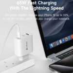 Devia MP656 GaN Wall Charger USB + 2x PD Type-C + Type-C Cable 65W Fast Charging - White - Image 5