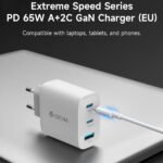 Devia MP656 GaN Wall Charger USB + 2x PD Type-C + Type-C Cable 65W Fast Charging - White - Image 8