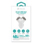 Devia Smart Series EA506 Car Charger 2x USB + 2x Type-C 48W Fast Charging - Silver - Image 2