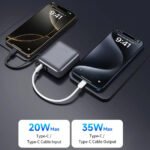 Devia Ultra 1 EP206 Power Bank Type-C 35W 10000mAh Built-in Type-C Cable - Modern Gray - Image 3