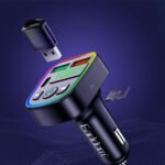 Earldom M103 RGB Bluetooth FM Transmitter 2x USB + Type-C 3.1A Fast Charging - Black - Image 6