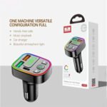 Earldom M103 RGB Bluetooth FM Transmitter 2x USB + Type-C 3.1A Fast Charging - Black - Image 7