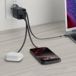 Ectra C1003 GaN Wall Charger PD Type-C + USB + Built-In Type-C Cable 65W Fast Charging - Black - Image 4