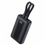 Ectra EPB-C205B Power Bank USB + PD Type-C 22.5W Fast Charging 20000mAh Built-in 2 Cables - Black