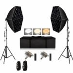 General Light KIT2PC With Octa Box II 65cm LED 2 Lamp 150W With Grid