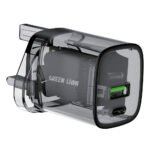 Green Lion GNTRWC33WBK Transparent Wall Charger PD Type-C + USB 33W Fast Charging (UK Plug) - Image 2