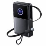 Joyroom Elva Series JR-PR1 Mini Power Bank Type-C 22.5W 10000mAh Built-in Retractable Type-C Cable - Black