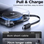 Joyroom Elva Series JR-PR1 Mini Power Bank Type-C 22.5W 10000mAh Built-in Retractable Type-C Cable - Black - Image 5