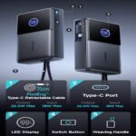 Joyroom Elva Series JR-PR1 Mini Power Bank Type-C 22.5W 10000mAh Built-in Retractable Type-C Cable - Black - Image 9