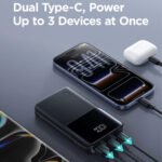 Joyroom JR-QP191 Mini Power Bank USB + 2x Type-C 22.5W Fast Charging 10000mAh - Black - Image 8