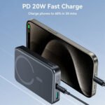 Joyroom JR-W020 Magnetic Wireless Power Bank USB + Type-C 20W Fast Charging 10000mAh - Black - Image 5