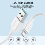 Joyroom S-A9 USB To Micro Cable 3A Fast Charging 1m - White - Image 4