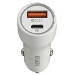 Momo Mini Turbo Fast MO-055501 Car Charger USB + Type-C 38W Fast Charging - White - Image 2