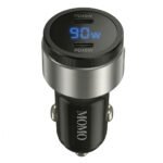 Momo Mini Turbo Fast MO-055504 Car Charger 2x Type-C 90W Fast Charging - Black