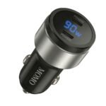 Momo Mini Turbo Fast MO-055504 Car Charger 2x Type-C 90W Fast Charging - Black - Image 2