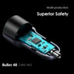 Oraimo Bullet 48 OCC-73D Car Charger Type-C + USB 48W Fast Charging - Black - Image 4