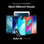 Oraimo Bullet 48 OCC-73D Car Charger Type-C + USB 48W Fast Charging - Black - Image 5