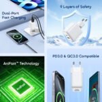 Oraimo PowerCube 201 OCW-5203ECC Wall Charger PD Type-C + USB + Type-C Cable 20W Fast Charging - White - Image 4