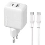 Oraimo PowerCube 201 OCW-5203ECC Wall Charger PD Type-C + USB + Type-C Cable 20W Fast Charging - White