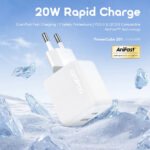 Oraimo PowerCube 201 OCW-5203ECL Wall Charger PD Type-C + USB + Lightning Cable 20W Fast Charging - White - Image 3