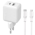 Oraimo PowerCube 201 OCW-5203ECL Wall Charger PD Type-C + USB + Lightning Cable 20W Fast Charging - White