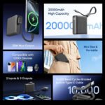 Oraimo PowerNova L21 OPB-7203C Power Bank USB + Type-C 30W Fast Charging 20000mAh Built-In Type-C Cable - Black - Image 5