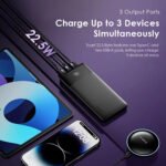 Oraimo Toast 22.5 Byte OPB-7100Q Power Bank 2x USB + Type-C + Micro 22.5W Fast Charging 10000mAh - Black - Image 7