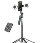 Plokama AUTO-A7 PRO AI Face Tracking Foldable Tripod LED Selfie Stick