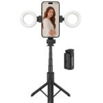 Plokama AUTO-A7 PRO AI Face Tracking Foldable Tripod LED Selfie Stick - Image 2