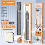 Plokama LIVE-T7 Pro Foldable Tripod LED Selfie Stick - Image 5