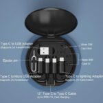 RC190 6in1 Multifunction Charging Set Phone Holder 60W 3A Fast Charging - Black - Image 3