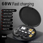 RC190 6in1 Multifunction Charging Set Phone Holder 60W 3A Fast Charging - Black - Image 4